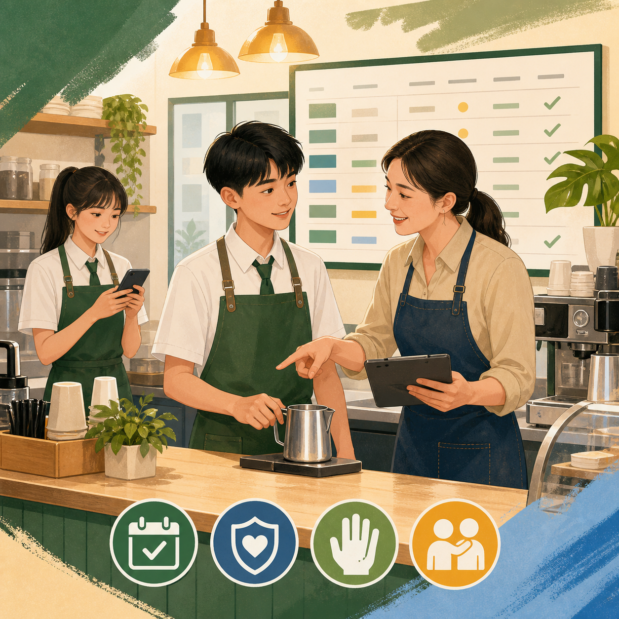 學生在安全的工讀環境接受指導